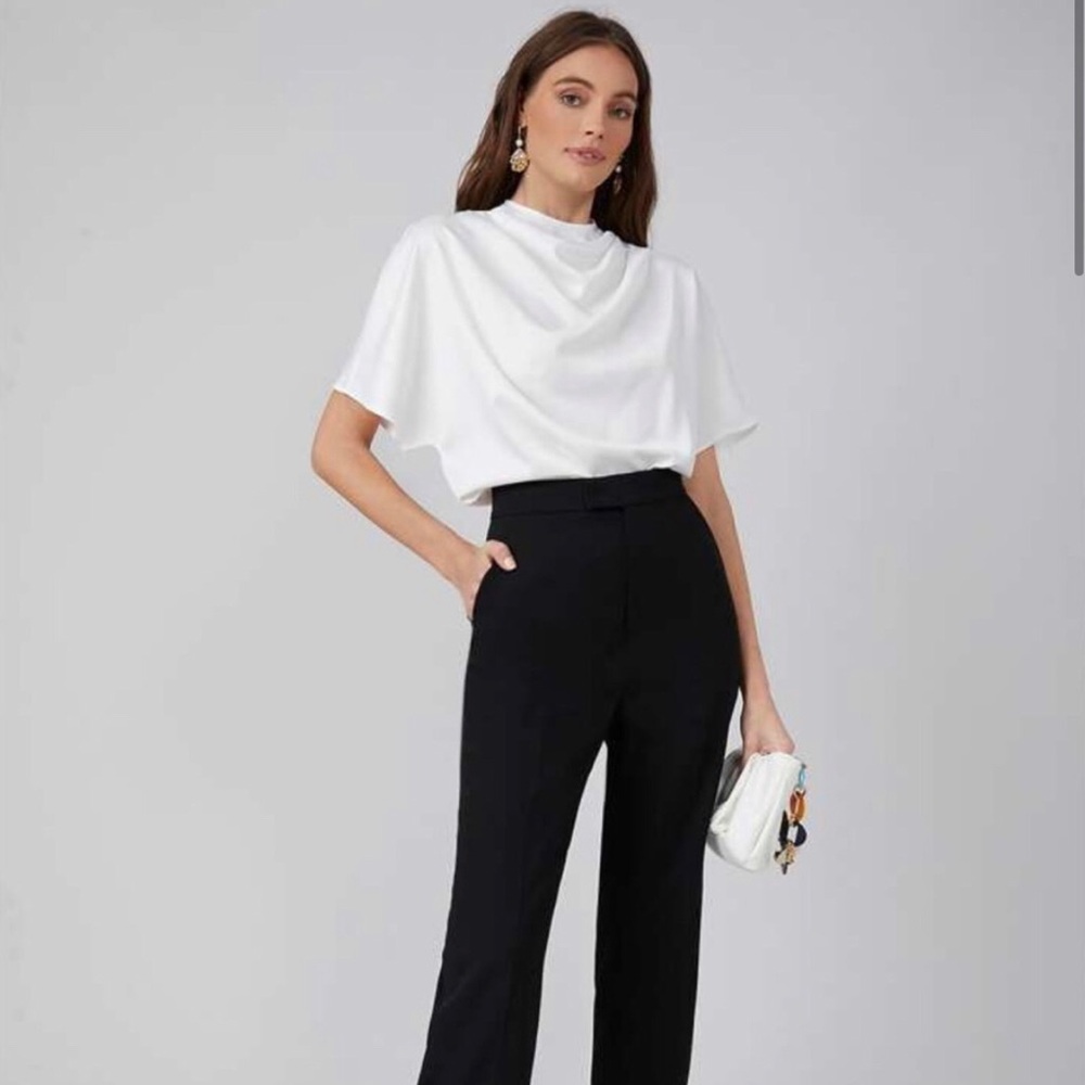 MOTF Silver Blue Short Sleeve Blouse